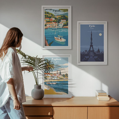 Set 3 slik v okvirju Obalna mesta in arhitektura