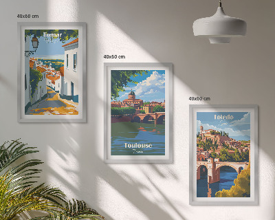 Večdelna slika v okvirju Retro mestna grafika