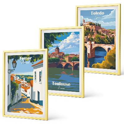 Večdelna slika v okvirju Retro mestna grafika