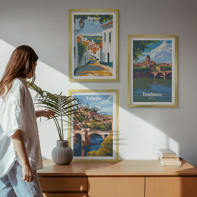 Večdelna slika v okvirju Retro mestna grafika
