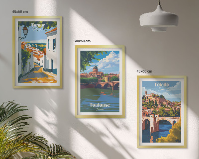 Večdelna slika v okvirju Retro mestna grafika