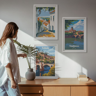 Večdelna slika v okvirju Retro mestna grafika