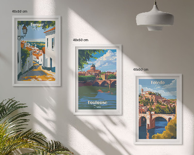 Večdelna slika v okvirju Retro mestna grafika