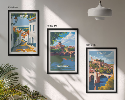 Večdelna slika v okvirju Retro mestna grafika