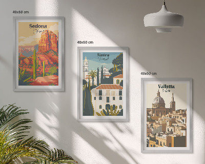 Večdelna slika v okvirju Pogledi Sedona Sintra Valletta retro