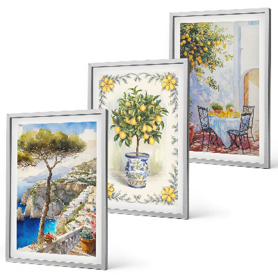 Set 3 slik v okvirju Pogled na morje limonovcev