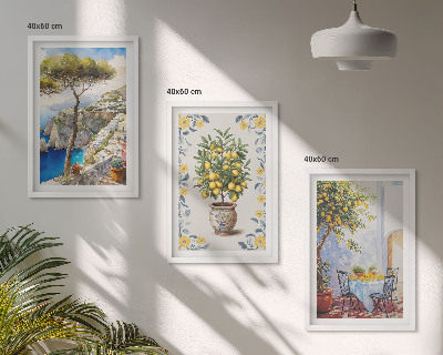 Set 3 slik v okvirju Slike morskega limoninega drevesa
