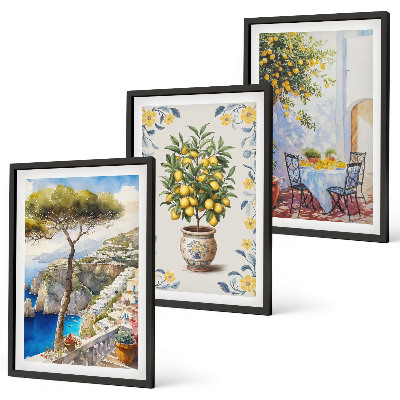 Set 3 slik v okvirju Slike morskega limoninega drevesa