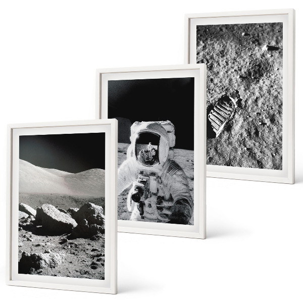 Triptih v okvirju Nasine fotografije lunarnega astronavta