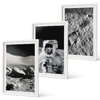 Triptih v okvirju Nasine fotografije lunarnega astronavta