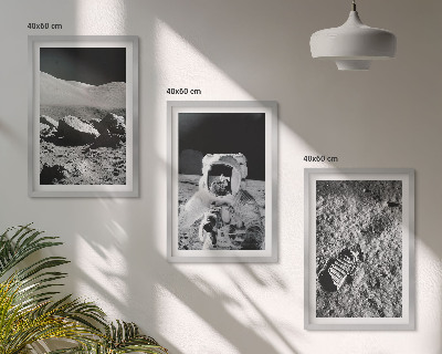 Triptih v okvirju Nasine fotografije lunarnega astronavta