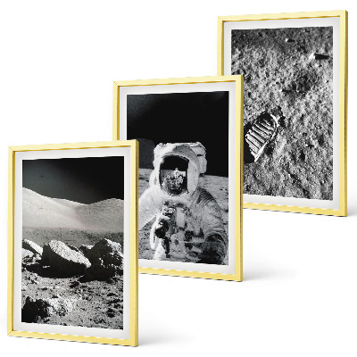Triptih v okvirju Nasine fotografije lunarnega astronavta