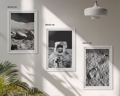 Triptih v okvirju Nasine fotografije lunarnega astronavta