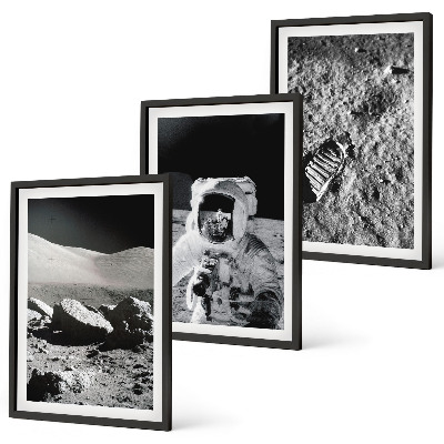 Triptih v okvirju Nasine fotografije lunarnega astronavta