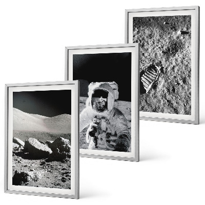 Triptih v okvirju Nasine fotografije lunarnega astronavta