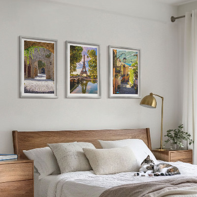 Set 3 slik v okvirju Ulice Eifflove arhitekture