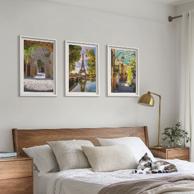 Set 3 slik v okvirju Ulice Eifflove arhitekture
