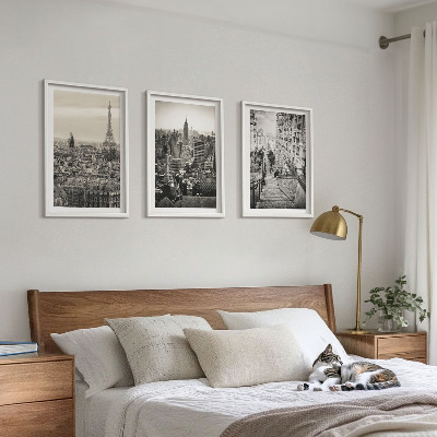 Set 3 slik v okvirju Razgledi Pariz New York stopnice