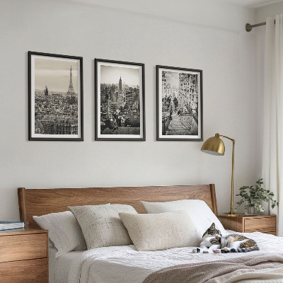 Set 3 slik v okvirju Razgledi Pariz New York stopnice
