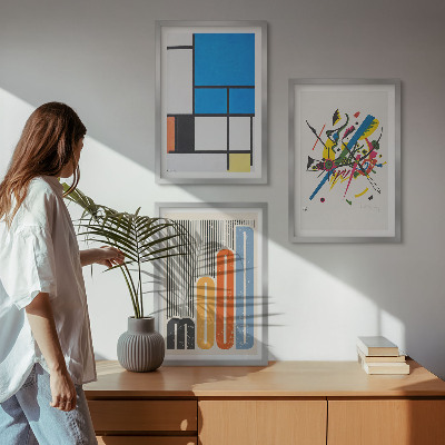 Set 3 slik v okvirju Abstraktni sodobni geometrijski elementi