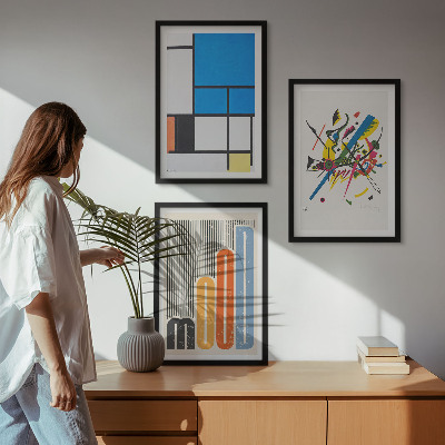 Set 3 slik v okvirju Abstraktni sodobni geometrijski elementi