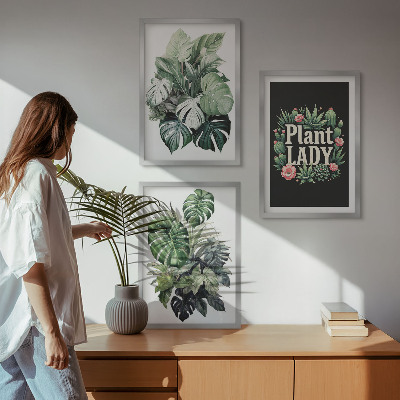 Večdelna slika v okvirju Tropske rastline Plant Lady