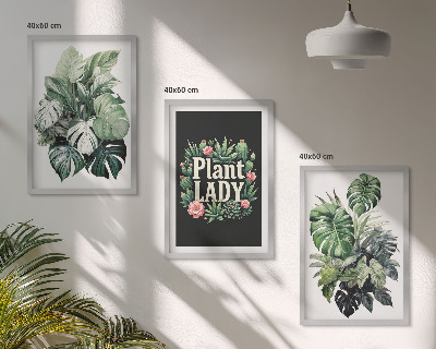 Večdelna slika v okvirju Tropske rastline Plant Lady