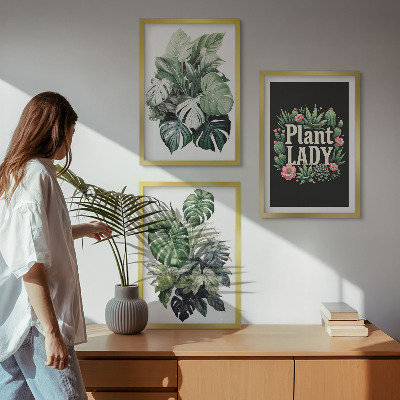 Večdelna slika v okvirju Tropske rastline Plant Lady