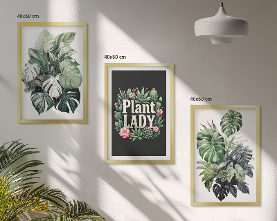 Večdelna slika v okvirju Tropske rastline Plant Lady