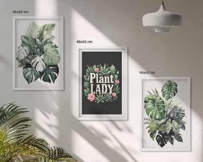Večdelna slika v okvirju Tropske rastline Plant Lady