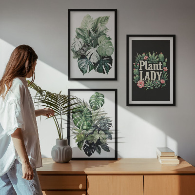 Večdelna slika v okvirju Tropske rastline Plant Lady