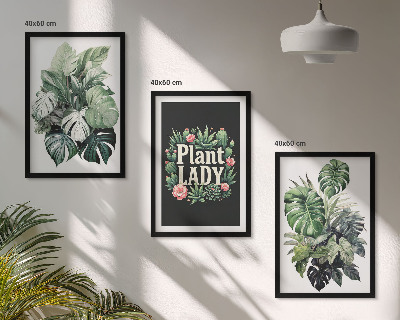 Večdelna slika v okvirju Tropske rastline Plant Lady