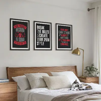 Set 3 slik v okvirju z motivi motivacije, usposabljanja in osebnega razvoja