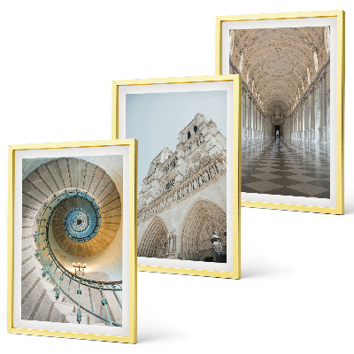 Set 3 slik v okvirju Spiralno stopnišče fasade katedrale