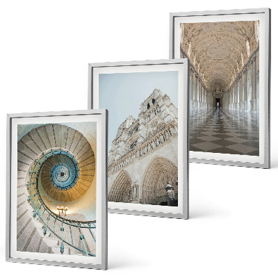 Set 3 slik v okvirju Spiralno stopnišče fasade katedrale