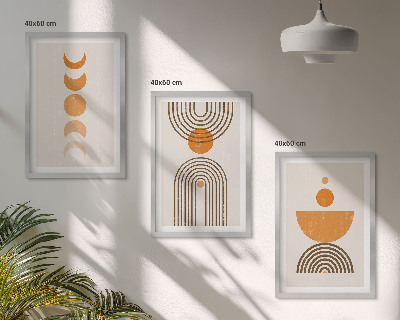 Triptih v okvirju Minimalistične dekoracije v boho slogu