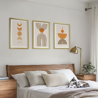 Triptih v okvirju Minimalistične dekoracije v boho slogu