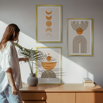 Triptih v okvirju Minimalistične dekoracije v boho slogu