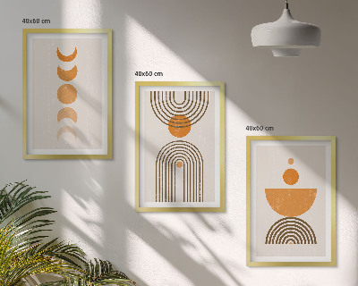 Triptih v okvirju Minimalistične dekoracije v boho slogu