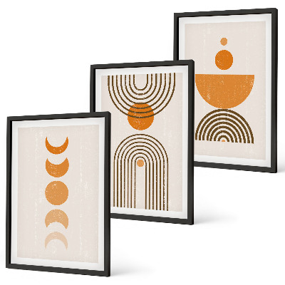 Triptih v okvirju Minimalistične dekoracije v boho slogu