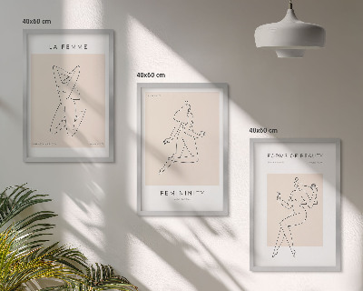 Večdelna slika v okvirju Plakat minimalizma ženskih silhuet