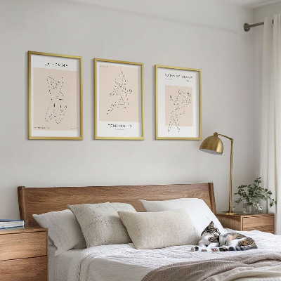 Večdelna slika v okvirju Plakat minimalizma ženskih silhuet