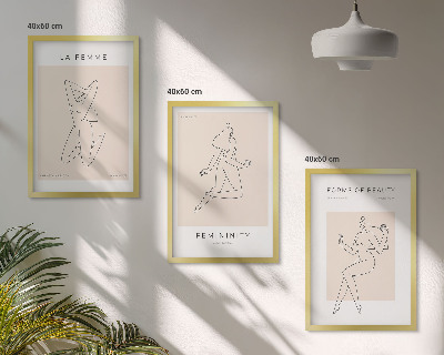 Večdelna slika v okvirju Plakat minimalizma ženskih silhuet