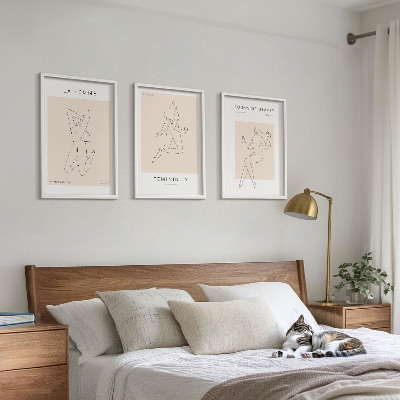Večdelna slika v okvirju Plakat minimalizma ženskih silhuet