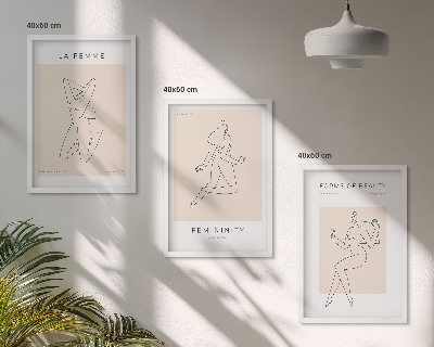 Večdelna slika v okvirju Plakat minimalizma ženskih silhuet