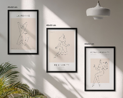 Večdelna slika v okvirju Plakat minimalizma ženskih silhuet