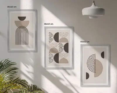 Abstraktni minimalistični vzorci triptih v okvirju
