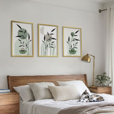Večdelna slika v okvirju Boho rastlinske kompozicije