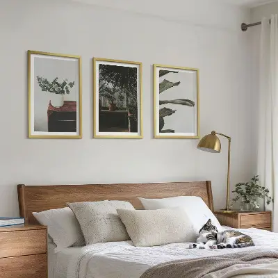 Rustikalne lončnice večdelna slika v okvirju