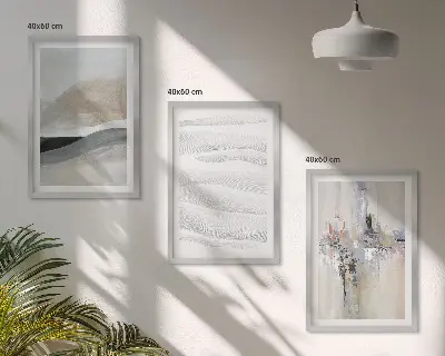 Večdelna slika v okvirju z abstraktnimi vzorci Zemlje